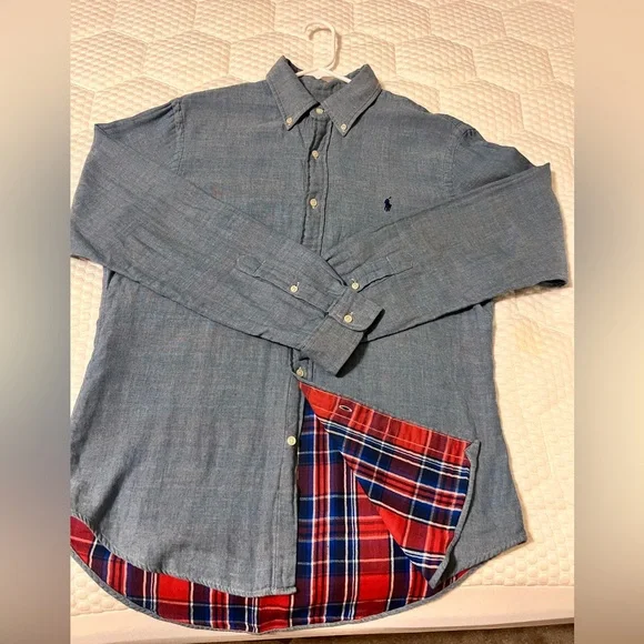 Men’s Ralph Lauren Denim Button Down Long Sleeve w/Flannel Linning - Picture 8 of 9